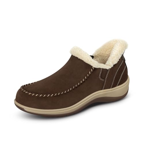 Orthofeet Women's Orthopedic Leather Lorin Hands-Free Slipper