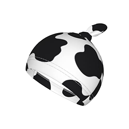 Image of Cow Print Newborn Swaddle Blanket with Hat Sets Newborn Receiving Blanket for Boy Girl Swaddle Sack Shower Infant Gift