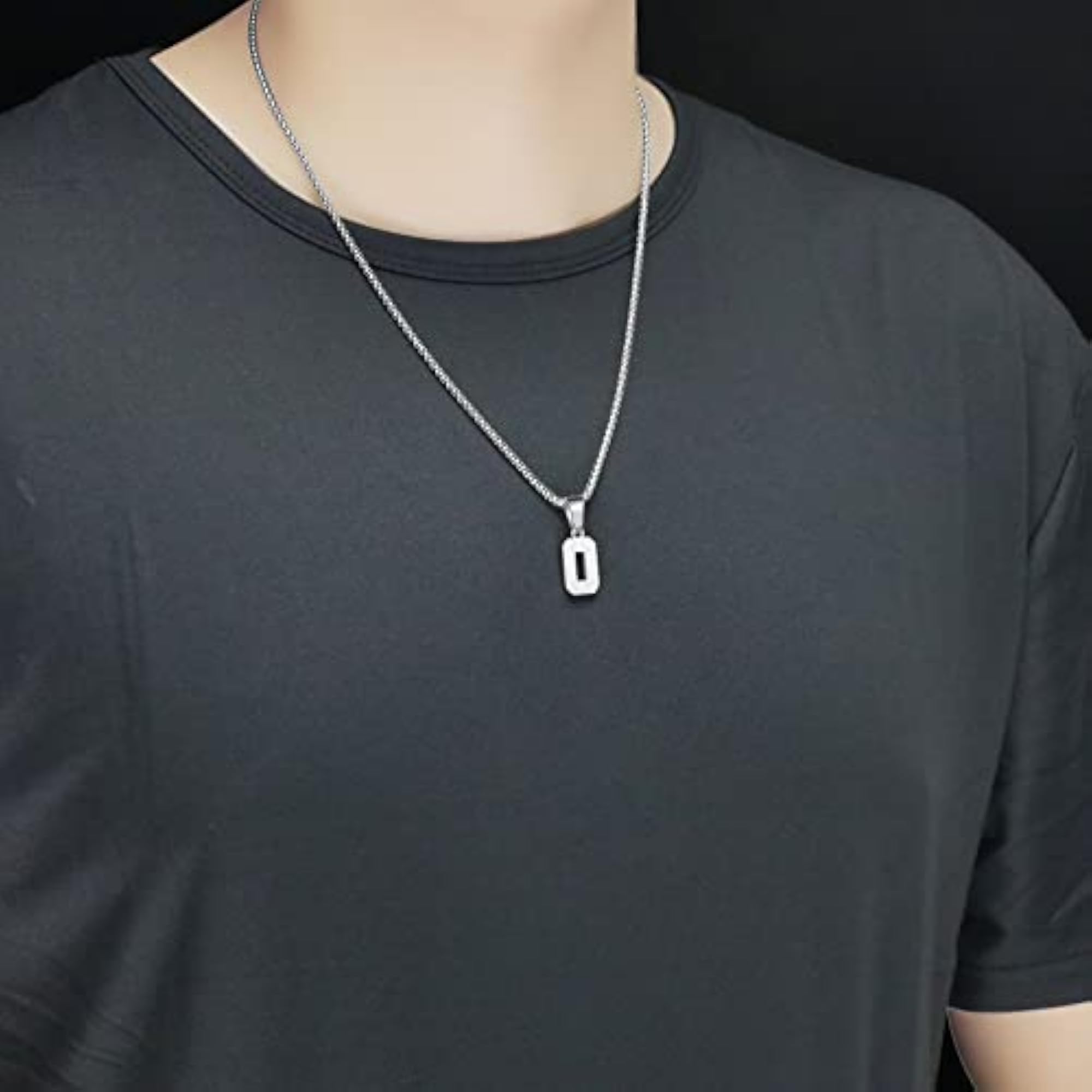 Personalized 18K Gold Plated Initial Number Pendant Necklace