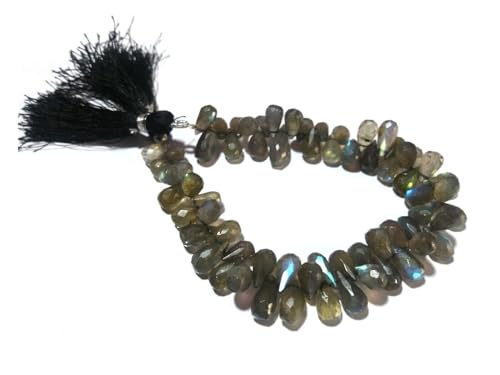 Perles en labradorite naturelle facettées en larme pour éviter les reflets ternes
