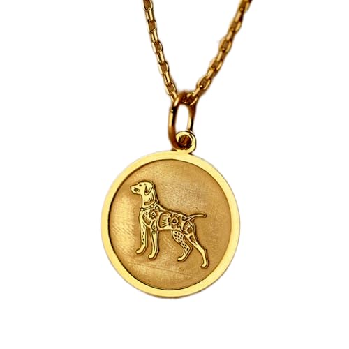 Collier chien celtique en argent sterling plaqué or | Bijou raffiné LKBEADS