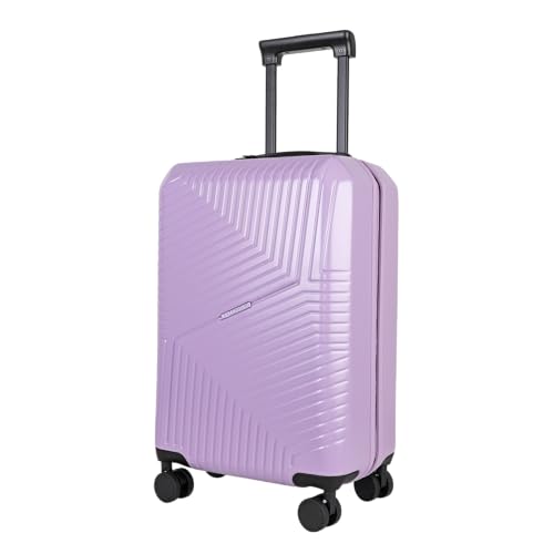 JLY Swirf Medium Checked Luggage – Mauve Lilac Lightweight Hard Shell Suitcase with TSA Lock, Spinner Wheels & Organised Interior for 4–10 Day Travel