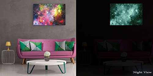 Startonight Impression Sur Toile Galaxie Multicolore, Rêve Violet - Tableau Abstrait - Decoration Murale Salon Moderne - Image sur Toile - Grande 80 x 120 cm Idée Cadeau Élégante et Originale – vue 7