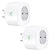 Gniazdko Wi-Fi Meross 16 A, mierzy zużycie prądu, inteligentne gniazdko z pilotem zdalnego sterowania, sterowanie głosem i programatorem czasowym, kompatybilne z Alexa, Google Home i SmartThings, 2 sztuki w opakowaniu