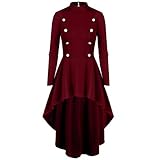 💗💞 Mittellangen Punk kleid ,super coole Jacken Perfektes Kostüm für Halloween Cosplay Mottoparty Maskenball Masquerade oder Rollenspiel，Sehr modisches Design, Gothic Stil ist sehr modern in diesem Jahr und lassen Sie attraktiver aussehen.