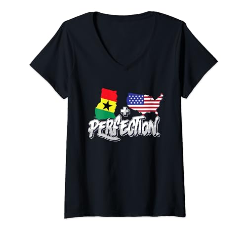 Medio Americano Medio Ghana Perfección USA Ghana Pride Camiseta Cuello V