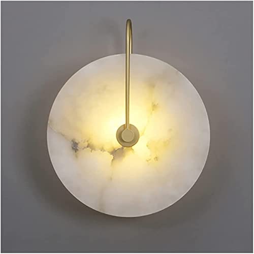 Lámpara de pared de mármol moderna y aplique de diseño con base de metal para dormitorio