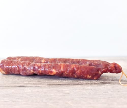Salsiccia secca nostrana, Salsiccia di maiale, SENZA CONSERVANTI, LATTOSIO E GLUTINE, LAVORAZIONE ARTIGIANALE, 100% CARNI ITALIANE (Dolce)