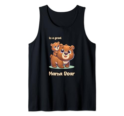 funny cute animal hoggy mothers day bear mama Tank Top