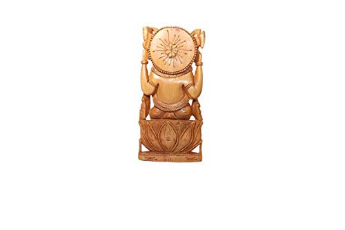 Image of RDK Lord Ganesha Idol in Natural Sandalwood - 4 Inch Handcrafted Chandan Ganpati Murti for Home Mandir, Pooja, Temple Decor & Gifting