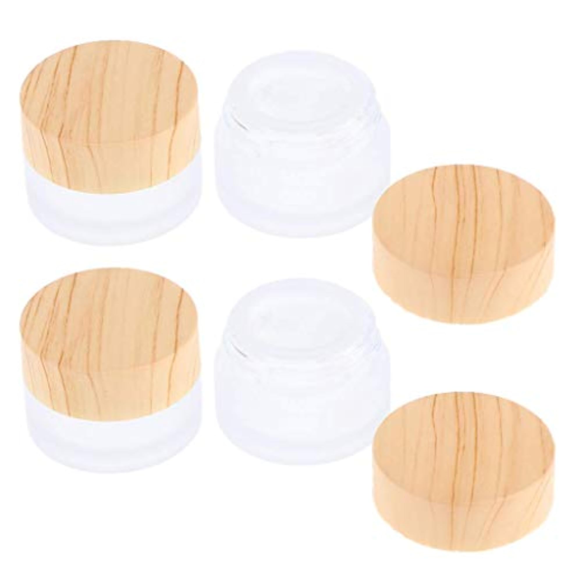 10 Pcs 5 Grams Frosted Glass Cosmetic Cream Jars with Lid