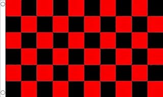 Red and Black Check Flag - 5 x 3 FT - 100% Polyester With Eyelets Banner - FlagSuperstore