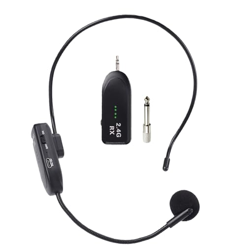 WIYETY Microfono senza fili: microfono wireless nero 2.4G, display batteria