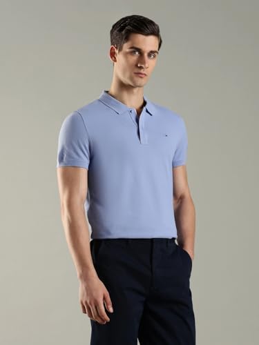 Image of Solid Slim Fit Cotton Polo T-Shirt