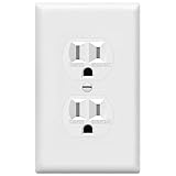 ENERLITES Duplex Receptacle Outlets and Wall Plates Bundle, Tamper-Resistant Electrical Receptacle, 15A 125V, Self-Grounding, 2-Pole, UL Listed, 61580-TR-WWP, White