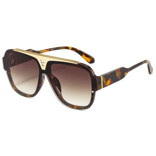 Lunettes de soleil pour femmes et hommes tendance vintage grand format avec verres de luxe