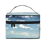 Photo Gallery blue sky e white clouds travel cosmetic bag con cerniera, grande capacità, unisex, adatto per attività all aperto, sport, viaggi, ecc., nero, taglia unica Photo Gallery blue sky e white clouds travel cosmetic bag con cerniera, grande capacità, unisex, adatto per attività all aperto, sport, viaggi, ecc., nero, taglia unica