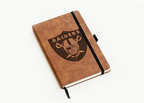 Rico Industries NFL Football Las Vegas Raiders Brown - Primary Laser Engraved Small Notepad