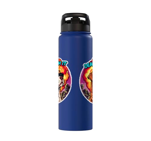 Dog Meme Puppy Canin Animal Pixel Retro Gaming Stainless Steel Insulated Water Bottle – vue 4
