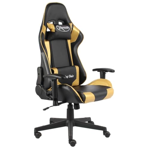 Chaise de jeu rotative dorée en PVC avec coussin lombaire