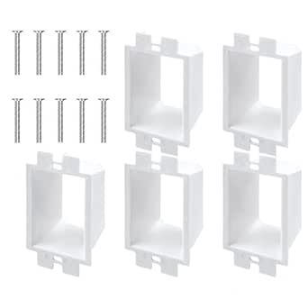 5 Pcs Electrical Box Extenders BE1-2 Electrical Box Extension with 10 Screws 1-Gang Box Extender Single Gang Box Extender Electric Box Extender 1 Gang Power Outlet Accessories