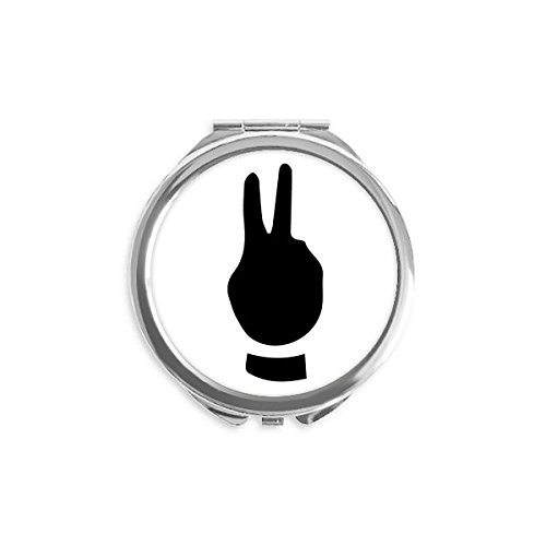 Miroir rond maquillage portable de poche fini les reflets flous silhouette artistique