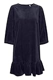  PULZ JEANS PZSALLY Dress Damen Freizeitkleid Kleid Cordkleid mit Puffärmeln und ausgestellten Saum Regular Fit, Größe:M, Farbe:Dark Sapphire (194020)