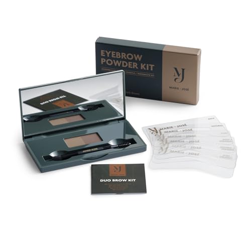 Poudre à sourcils imperméable écrin duo brun moyen et foncé style haute définition