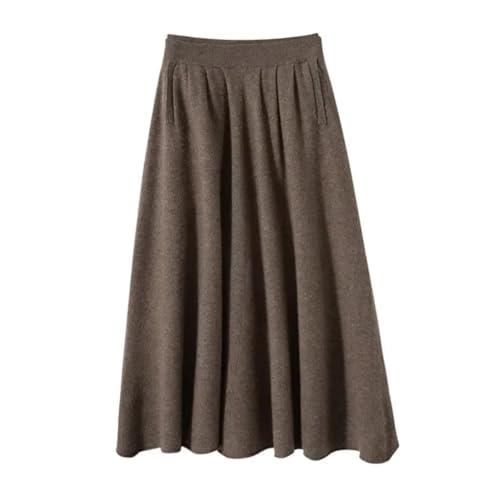 Women with Pockets Skirts Elastic Solid High Waist Female Slim Knitted Casual Long Skirt2