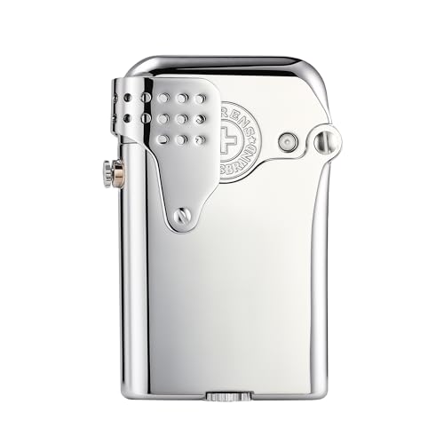 Briquet à kérosène en cuivre rétro de Luxe Suisse, Flamme Douce, allumage Automatique, Rechargeable, Classique, pièce de Collection, Cadeau d’Anniversaire pour père, Thorens Gen 5 Single Claw Storm