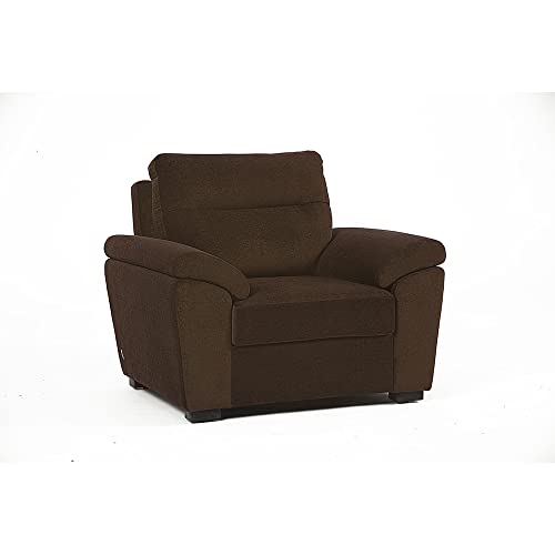 Image of Wakefit Sofa Set | 3 Year Warranty | Sofa 1 Seater, 1 Seater Sofa for Living Room, Wooden Sofa Set, Sofa Set Single Seater - Lounger(Malphino : Dark Earth)