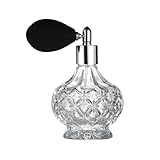 YangLand 80ml Clear Crystal Perfume Bottle Gold Long Spray Tassels Atomizer Pump Vintage Style Refillable Glass Bottles Makeup Tool (Short)