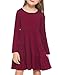 Arshiner Girl Long Sleeve Dress Tiered Ruffle Swing Tunic Shirt Dress
