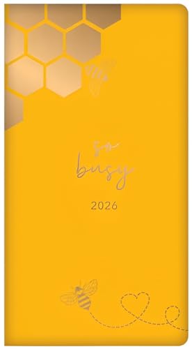 Image of 2025 Slim Week to View Diary - Bees Design Hardback Planner - Full Year Weekly Organiser Journal