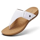Littleplum Sandalias de Mujer Planas con Soporte de Arco Chanclas Slip-On Ajustables y Cómodas para la Playa y Paseos...