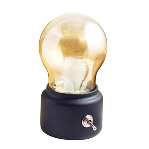 DC 5V Retro LED Nightlight USB Presente De Lâmpada De De Cabeceira Recarregável Para Criança - Preto