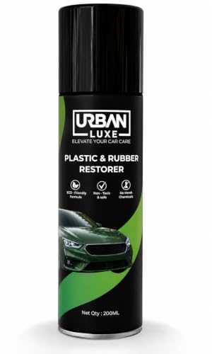 Image of Herbal Plastic & Rubber Restorer Spray with Neem Extract | Antibacterial Formula | Restores Faded Plastic, Vinyl & Rubber | Dashboard Door Trim, Bumper,Exterior Shine | UV Protection