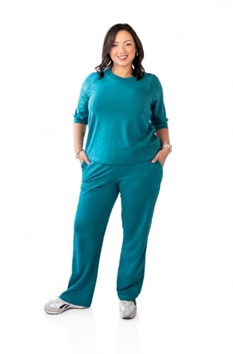 UnCancer Women's Chemo Treatment Outfit Bundle - Port Access Raglan Tee & Comfort Recovery Pants, Adaptive Cancer Clothing with Chest Port Zippers, Organic Cotton Bamboo Lounge Set - Size Small