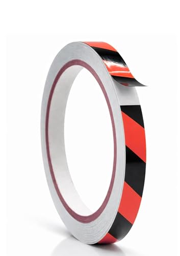 Image of WALLMATE Dual Shade Reflective Radium Strip for Car & Bike Waterproof Self Adhesive, Safety Sticker, Night Glow Tape for Helmet, Scooter & Cycle Decoration (Red-Black, 0.5 In x 45 Mtr (1771 in))