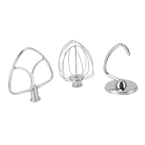 Juego de accesorios de acero inoxidable para batidora plana con gancho para masa resistente 7