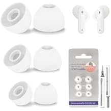 [3 Pairs] Replacement Ear Tips for JBL Tune Beam 2, Silicone Non-Slip Ear Tips for JBL Tune Beam 2 Fit in The Charging Case, with Cleaner Kit S/M/L-White
