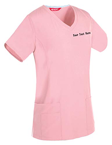 Personalized Women's Scrub Top Pale Pink