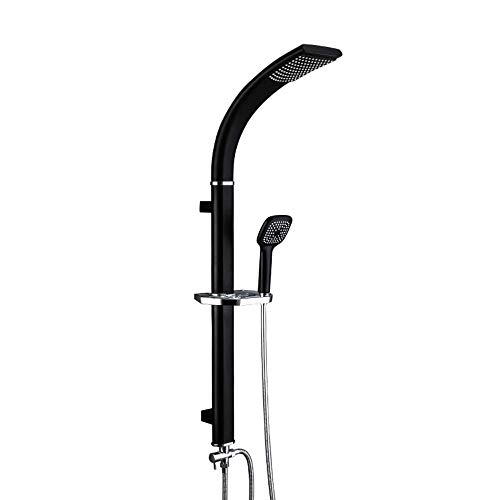 Ensemble de robinet de douche noir avec pommeau de douche mural - 2