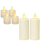 Luminara Bundle Set of 4 Moving Flame Tealights and Set of 2 Flameless Votives (1.5' x 4')