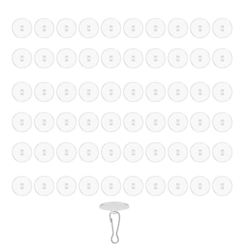 60個の粘着天井フックハンガー、工具不要で簡単に吊り下げられます。季節や日常の使用に最適です。フェスティバルの装飾フック。