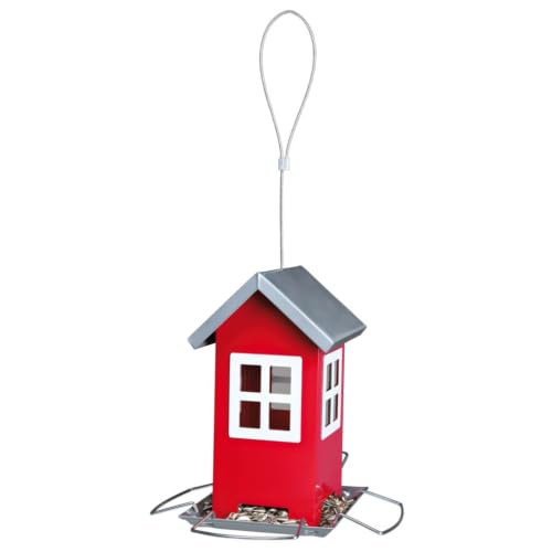 Trixie 55630 Futterhaus, 1.000 ml/20 cm, rot/silber