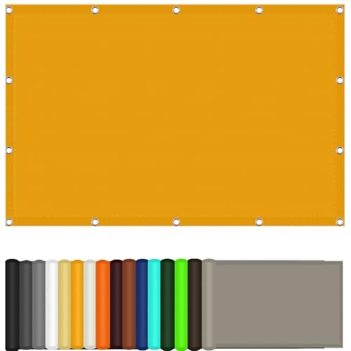 Sonnensegel Wasserdicht Rechteckig 130 x 190 cm 98% UV Schutz Sonnensegel Rechteckig Wasserdicht Segel Baldachin mit Ösen Und Befestigungsseile für Sonnenschirme Gärten Balkone, Gelb