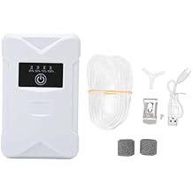 Aquarium Air Pump Silent USB Rechargeable 2 Power Supply Modes Dual Outlet Portable Powerful Oxygen Pump for Fish and Turtle