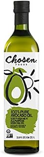 Chosen Foods 100% Pure Avocado Oil 1 L, Non-GMO, for High-Heat Cooking, Frying