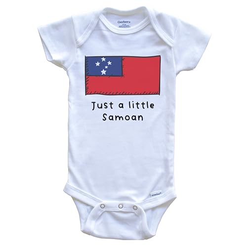 Image of Just A Little Samoan Funny Cute Samoa Flag One Piece Baby Bodysuit